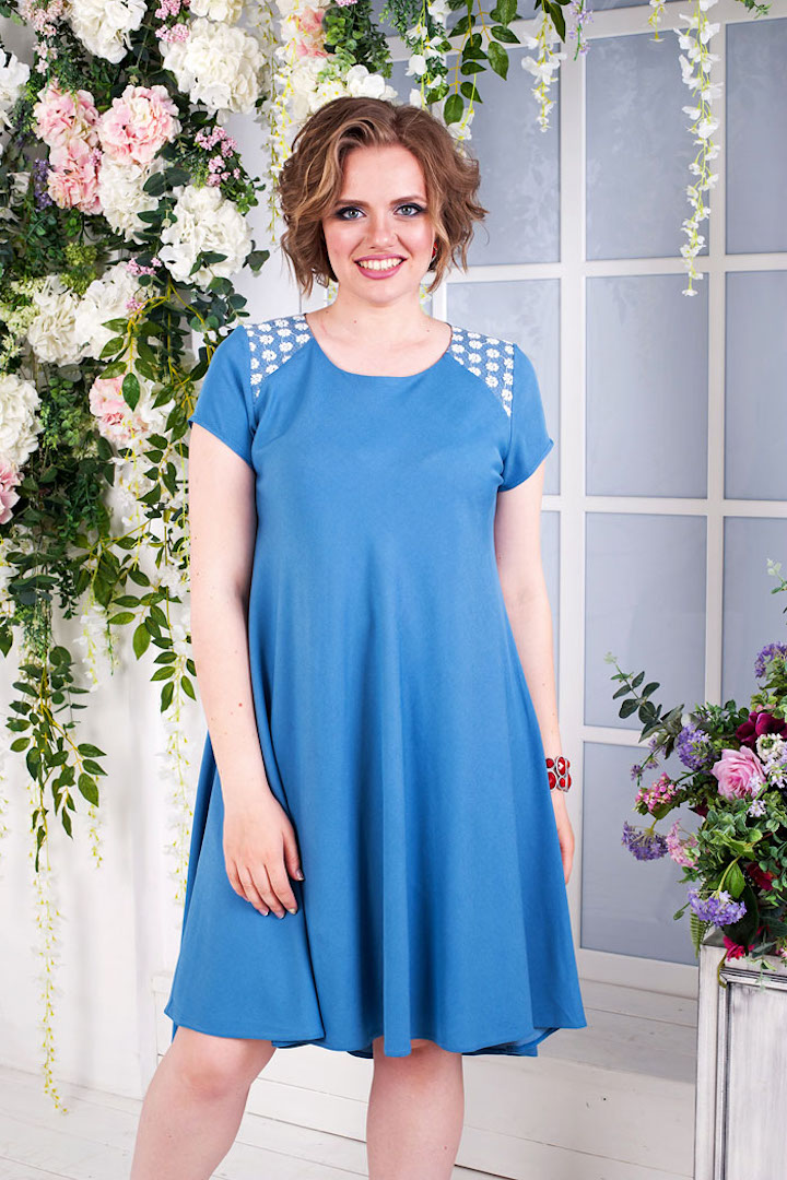 Фото товара 17829, голубое летнее платье